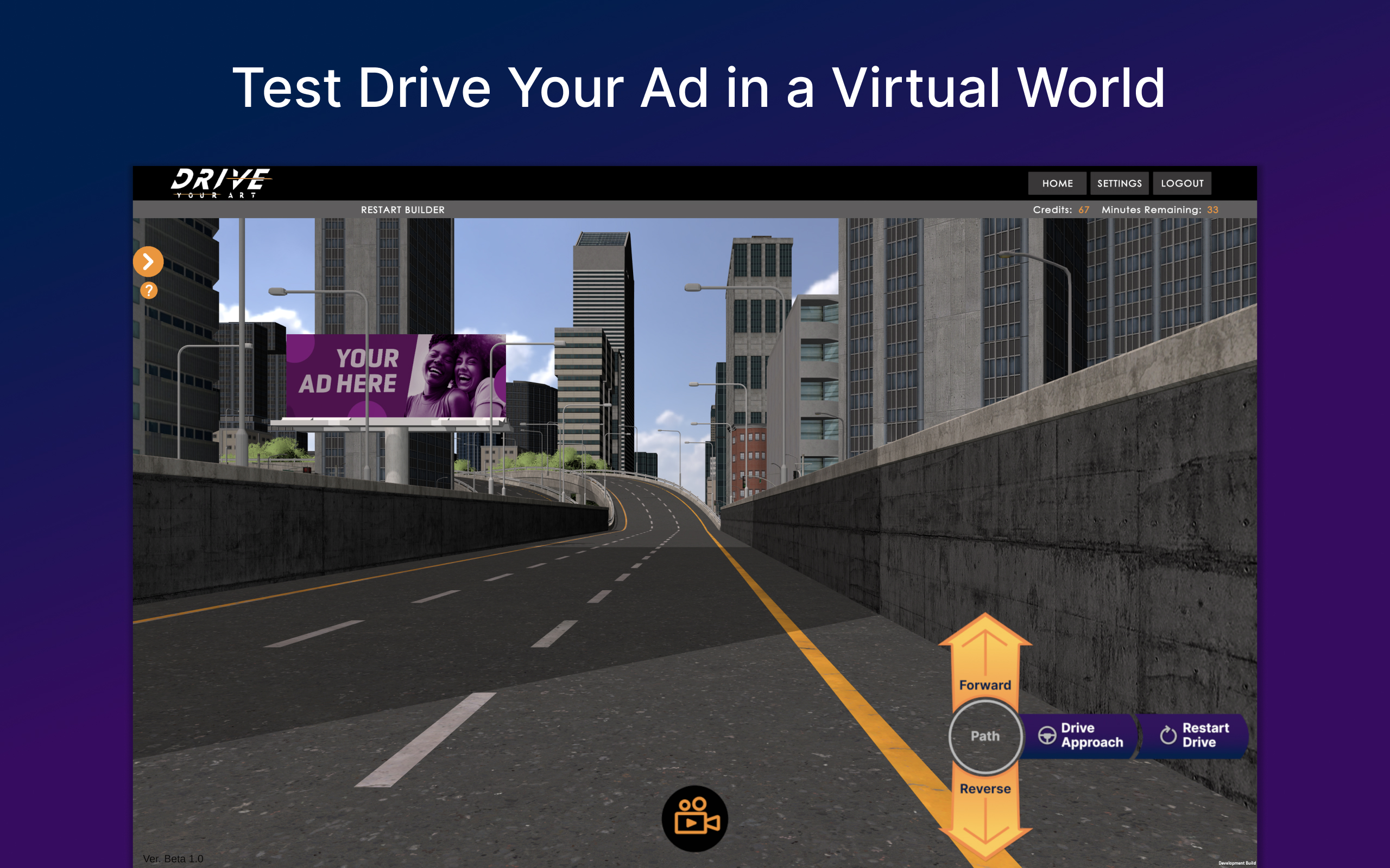 Test drive your ad in a virtual environment